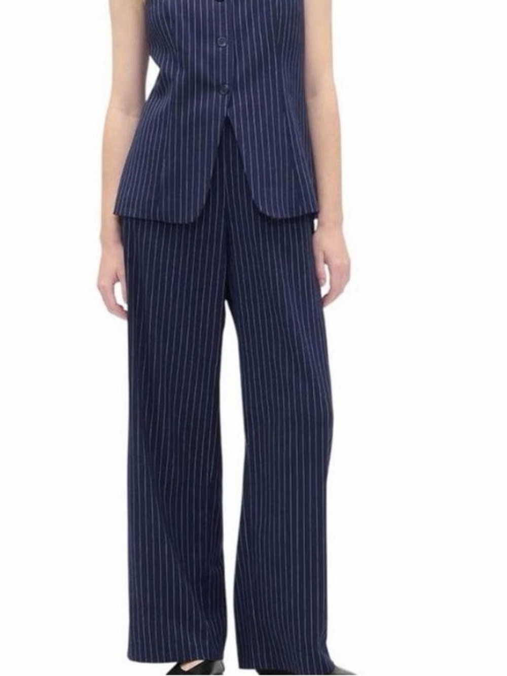 GAP Wide-Leg Pinstripe Trousers - L